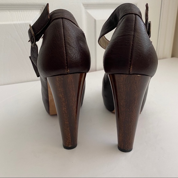 Tibi Brown Platform Heels with Bow Detail Sz 39 - Picture 8 of 10